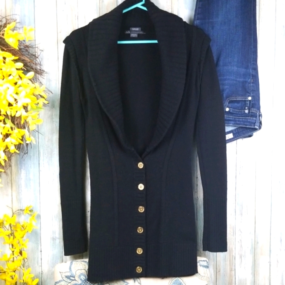 Armani Exchange fitted tunic cardigan